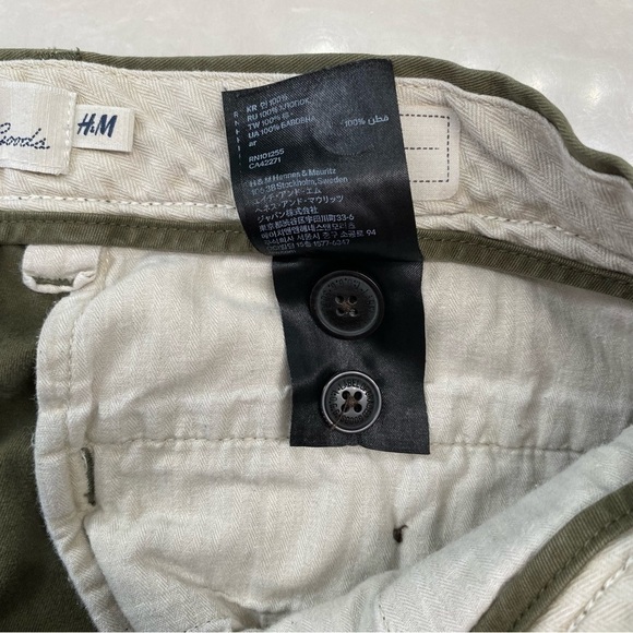 H&M LOGG Slim Fit Olive Green Pants Size Waist 31 - Picture 13 of 14